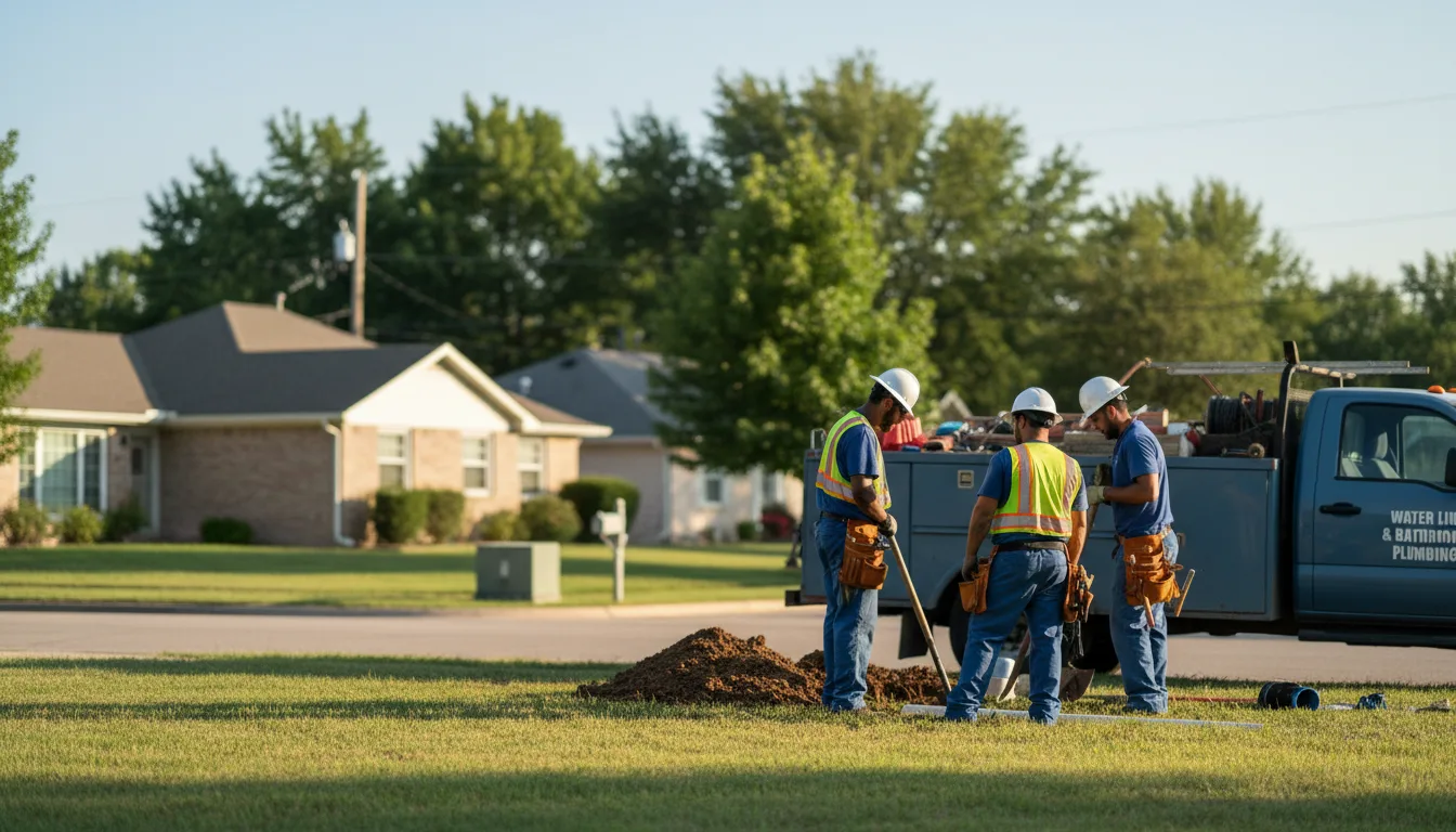 Residential water line and bathroom plumbing service in Darien Center, NY